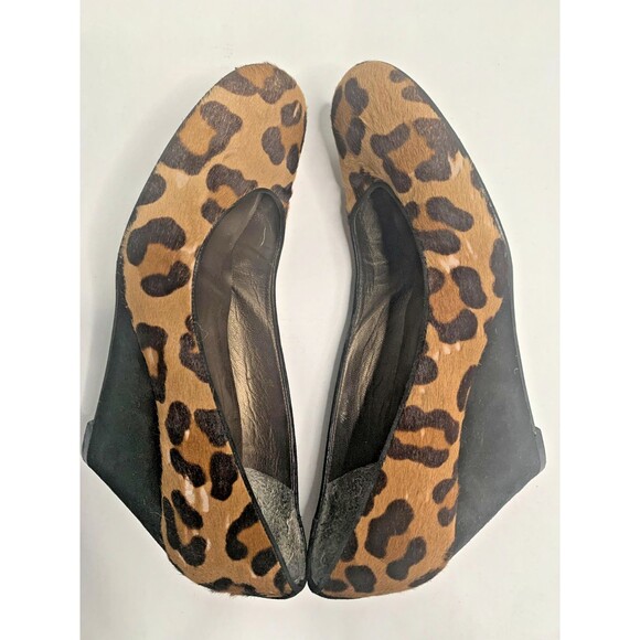 Stuart Weitzman Leopard Print Ponyhair Wedge Heels - Picture 7 of 9